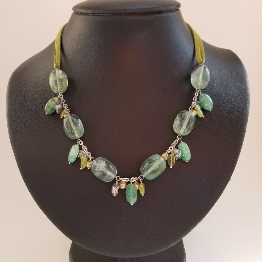 🌟Fluorite Pearl Necklace💚